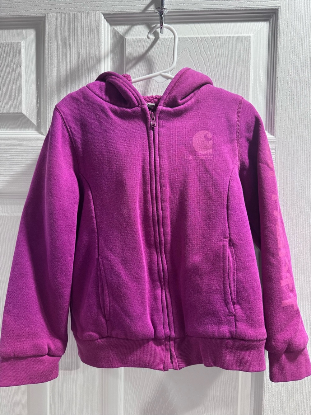 Carhartt Kids Magenta Zip-Up Hoodie Sweatshirt
